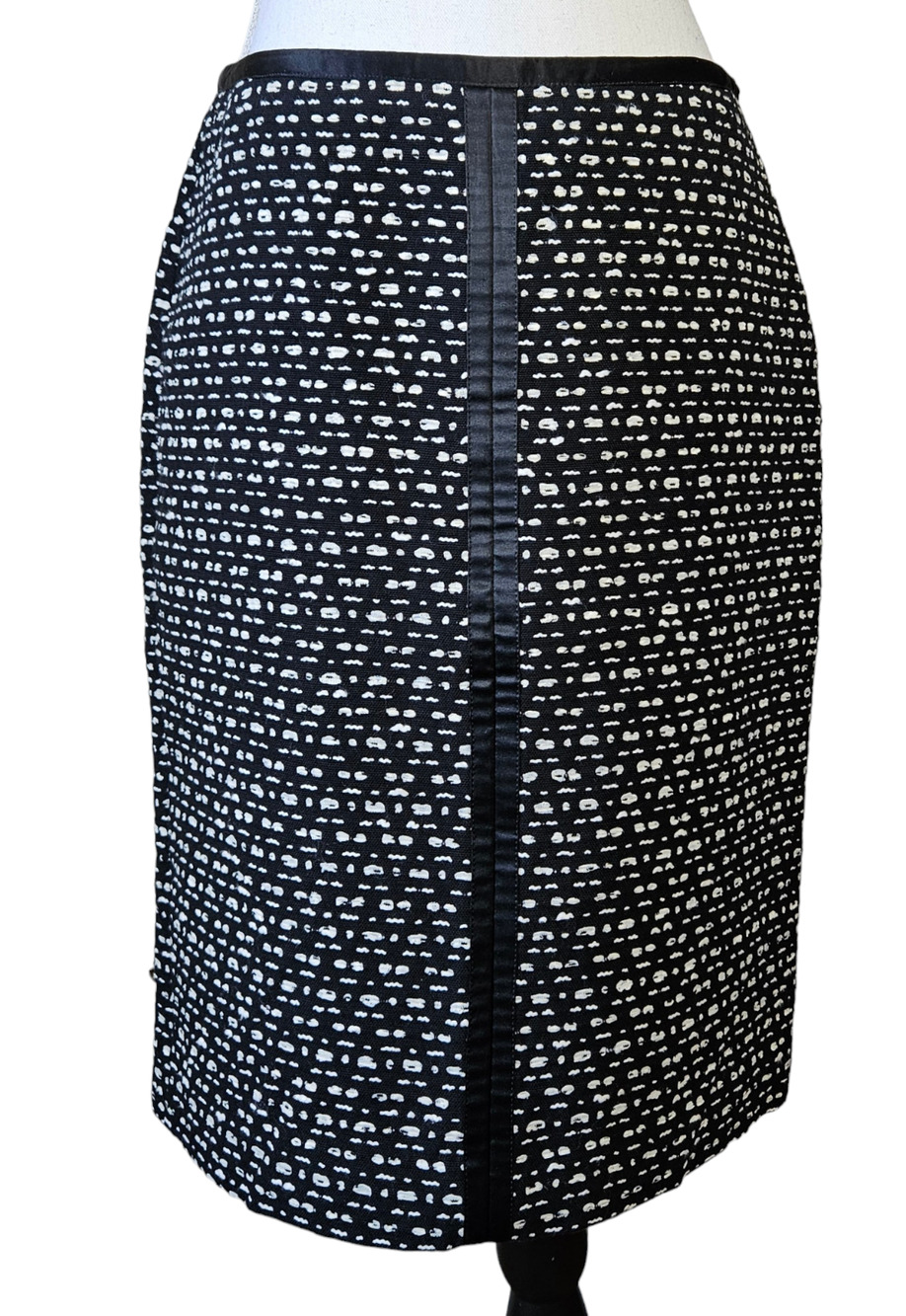 Doncaster Collection Womens Straight Pencil Skirt Split Black White Size 6